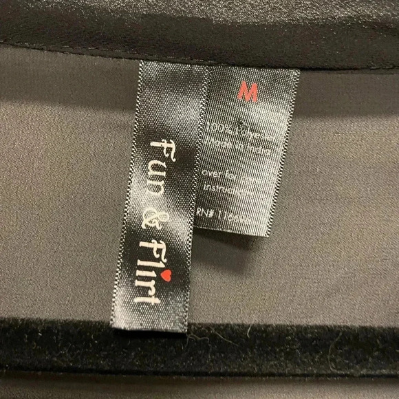 Fun & Flirt gold and black sheer blouse women’s M - Picture 2 of 2